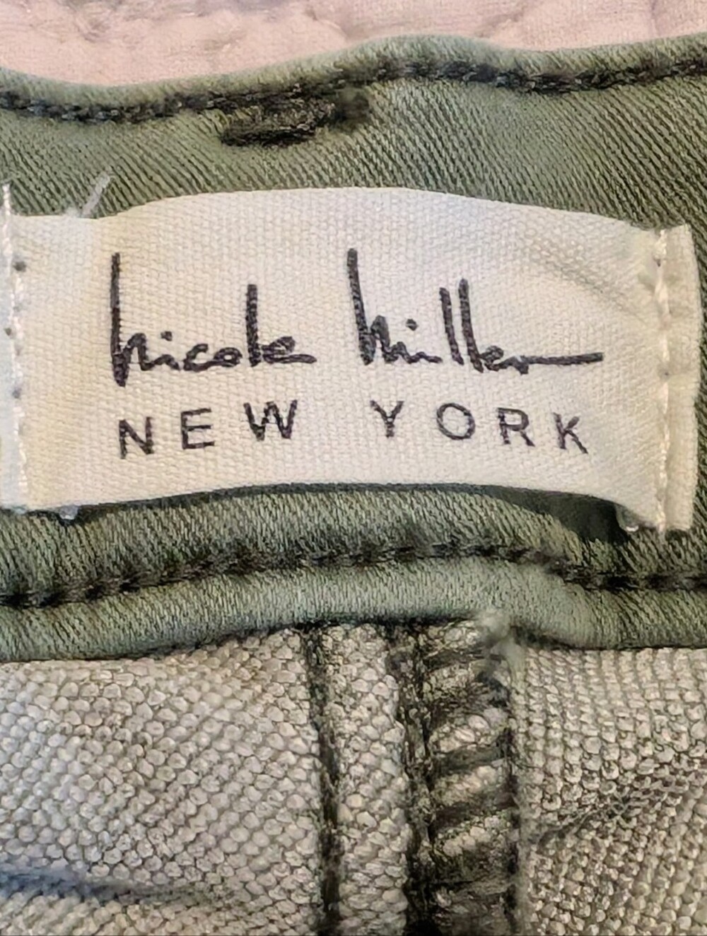 Nicole Miller Olive Green Stretchy Soho High Rise Ankle Skinny Jeans Size 12 - Picture 6 of 9